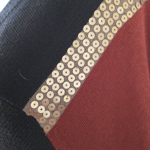 Ellen Tracy Sequin Colorblock Poncho s/p - Picture 10 of 11